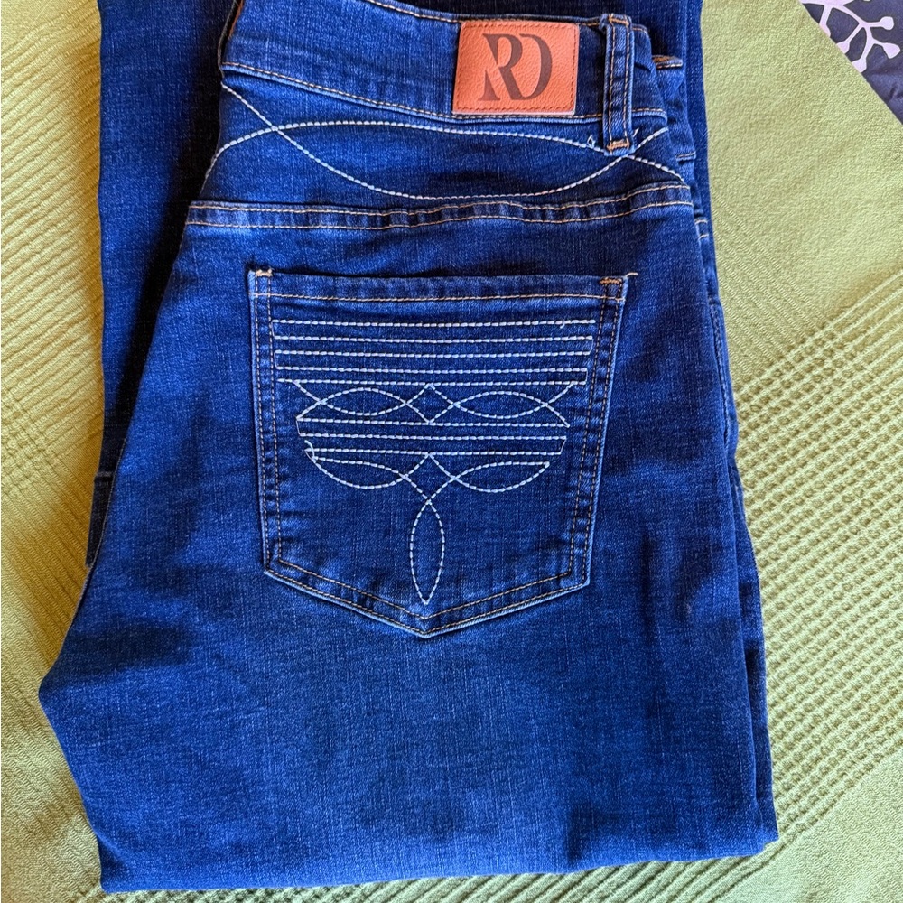 RD Dark Blue Embroidered Pocket Jeans